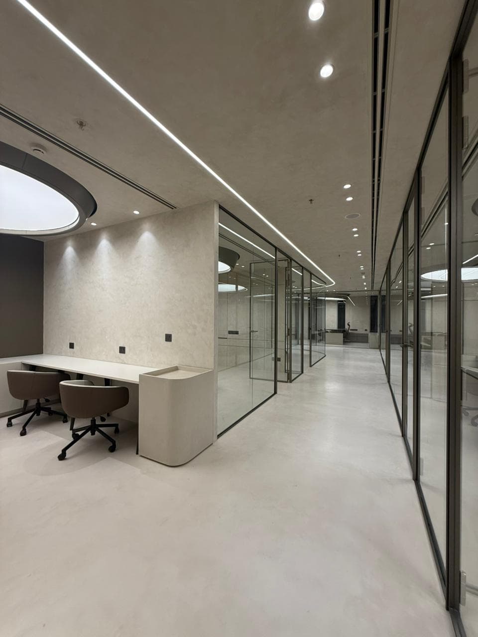 Limewashed ceiling at Colortale's Faridabad Office project Limewashed ceiling at Colortale's Faridabad Office project