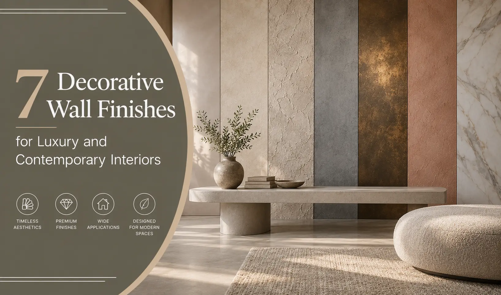 7 Decorative Wall Finishes for Luxury and Contemporary Interiors 7 Decorative Wall Finishes for Luxury and Contemporary Interiors