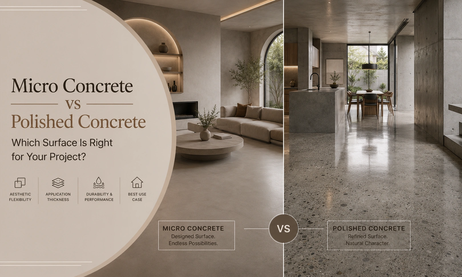 Micro Concrete vs Polished Concrete:  Which Surface Is Right for Your Project?