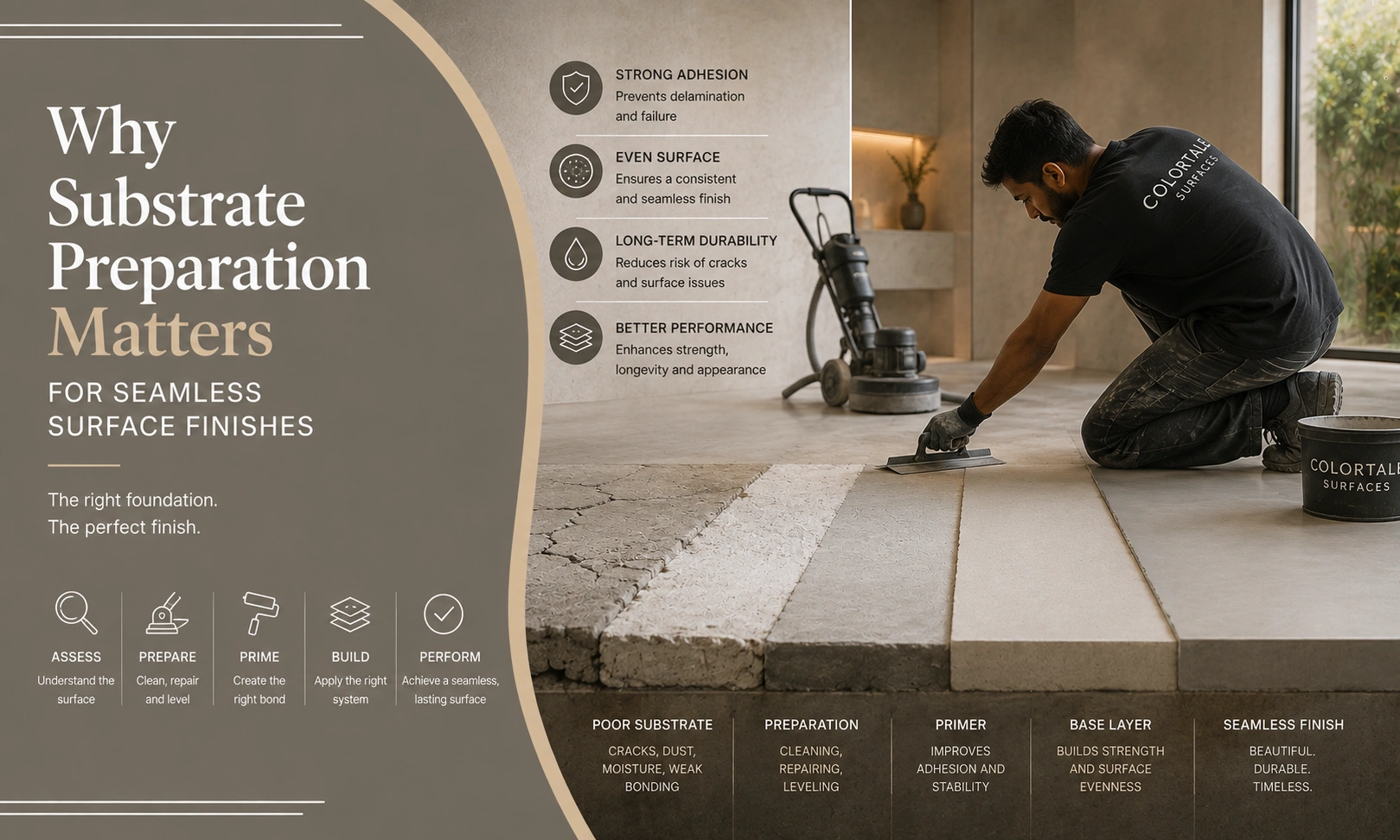 Why Substrate Preparation Matters  for Seamless Surface Finishes